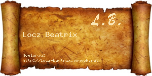 Locz Beatrix névjegykártya